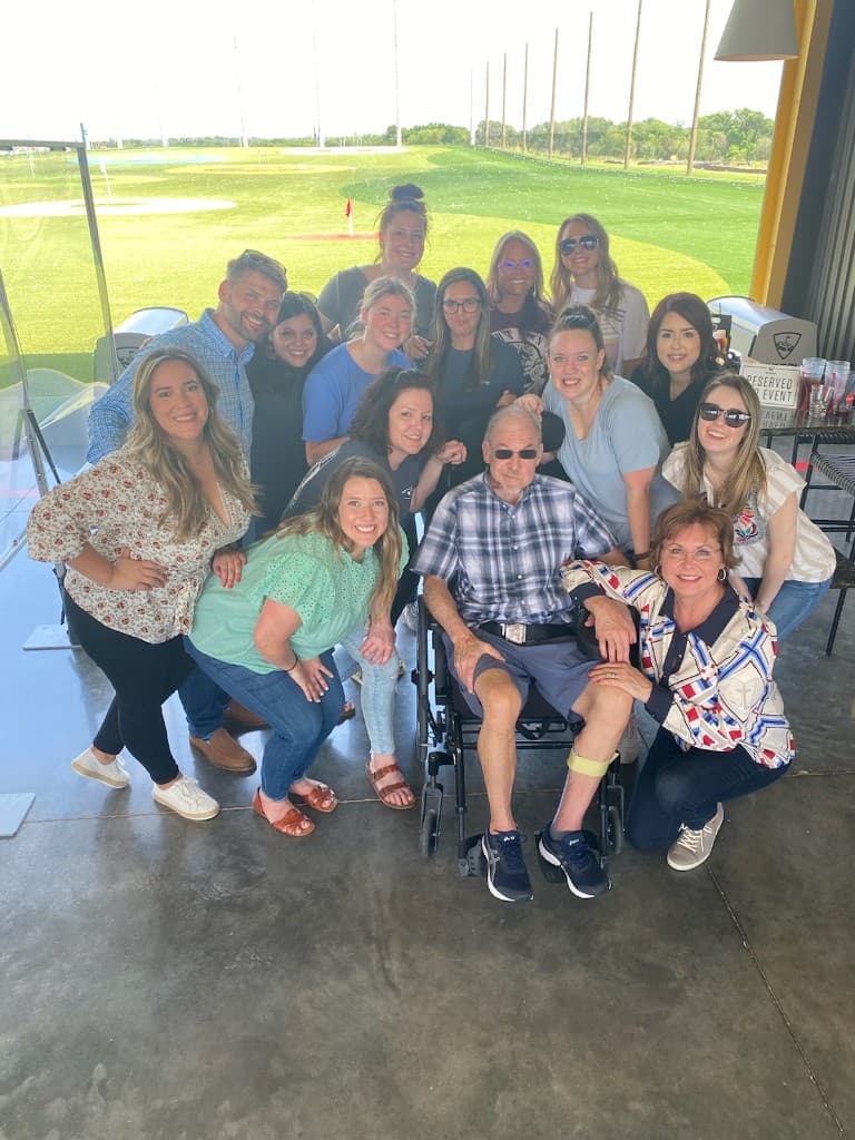 Brazos Eye staff group photo at a Topgolf team outing