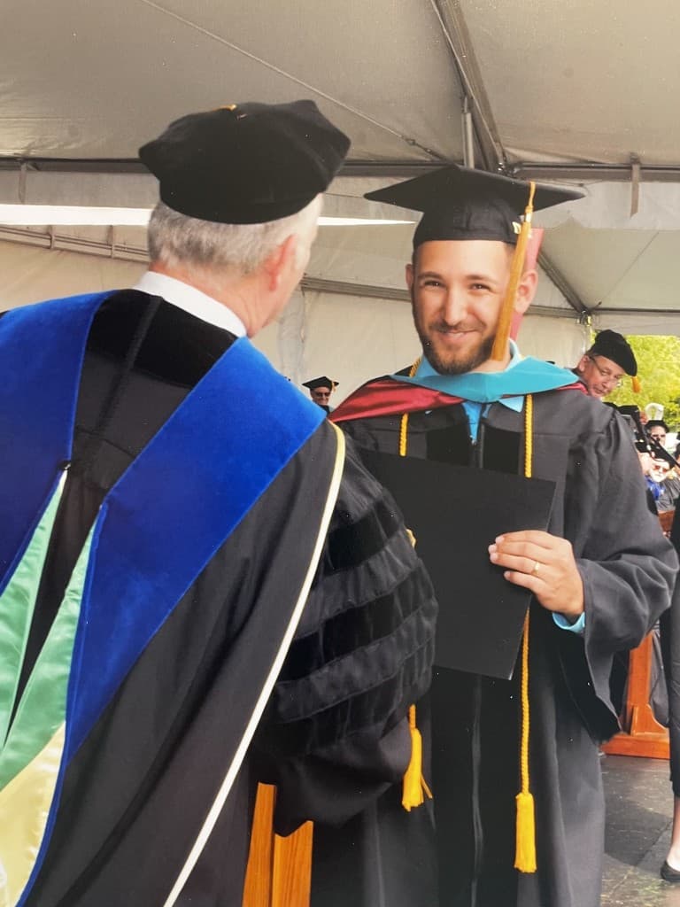 Dr. Jordan Tanous at his Pacific University Doctor of Optometry graduation